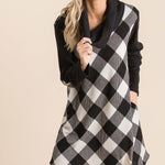 Pocketed Plaid Tartan Swing Dress