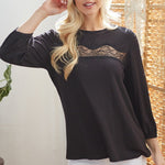 Laced See-Through Longsleeve Top