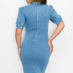 Front Keyhole Denim Dress