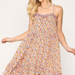 Ditsy Floral Print Sleeveless Dress