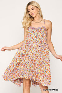 Ditsy Floral Print Sleeveless Dress