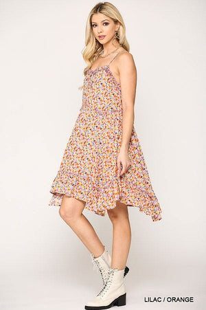 Ditsy Floral Print Sleeveless Dress