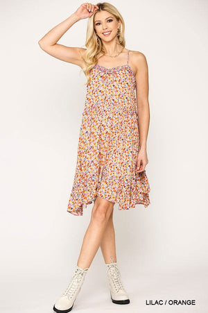 Ditsy Floral Print Sleeveless Dress